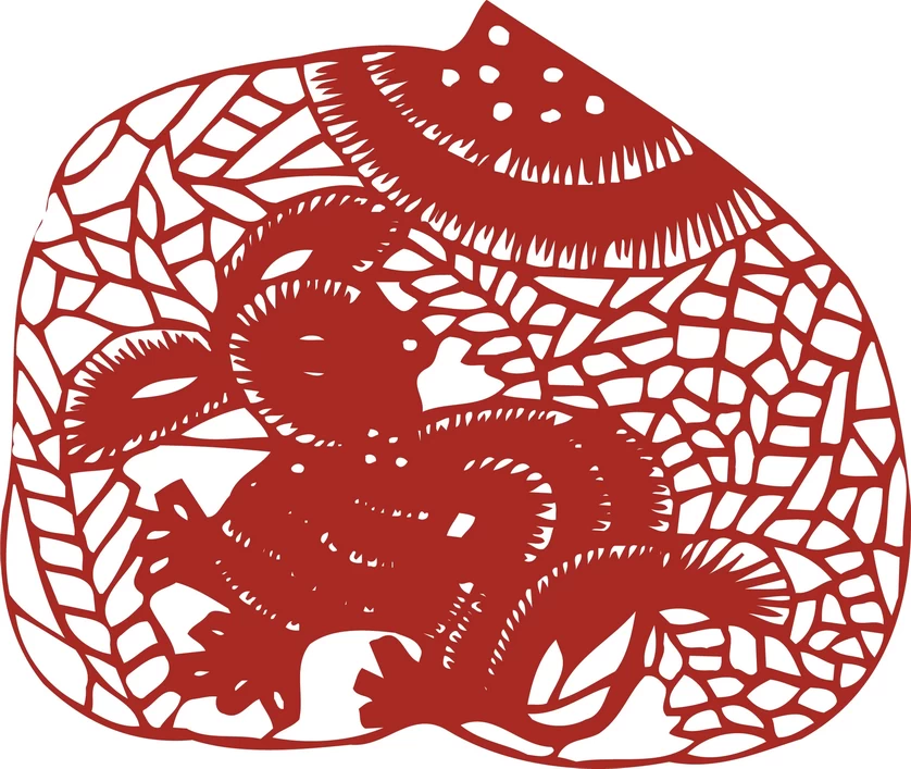 中国风中式传统喜庆民俗人物动物窗花剪纸插画边框AI矢量PNG素材【468】